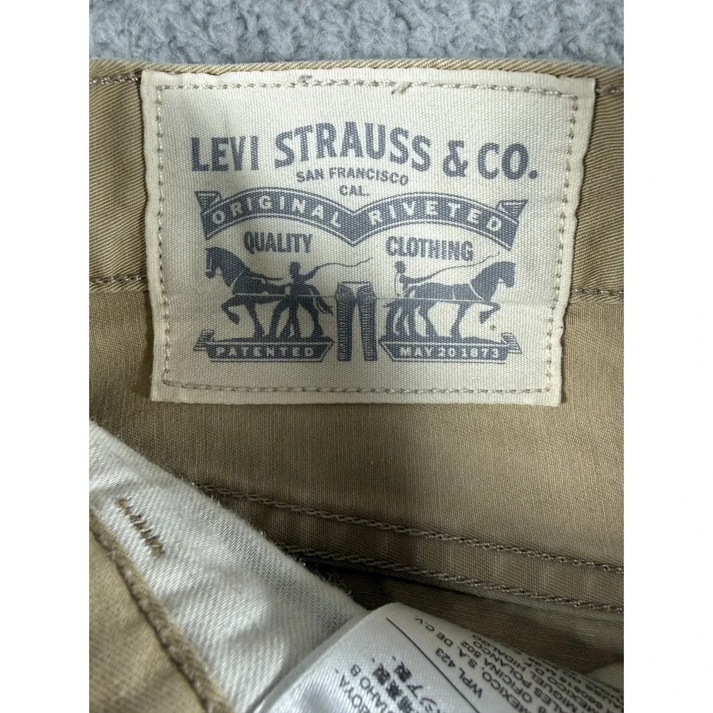 Levis Tapered Leg Beige Chino Pants Mens 32x32 Regular Fit Cotton Casual